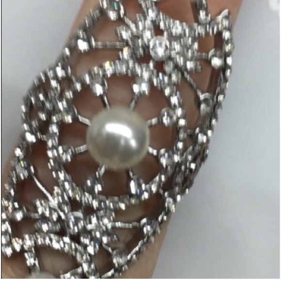 Silver Pearl Scroll Ring Sz 7 - Picture 5 of 5